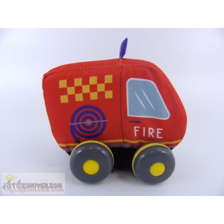 Puha tűzoltó játékautó babáknak
