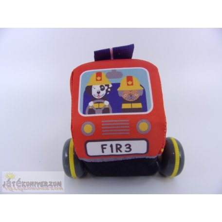 Puha tűzoltó játékautó babáknak