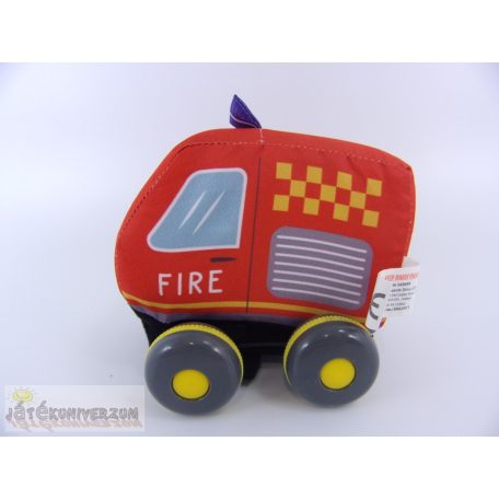Puha tűzoltó játékautó babáknak