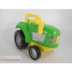Zöld elemes traktor mezőgazdasági jármű játék autó