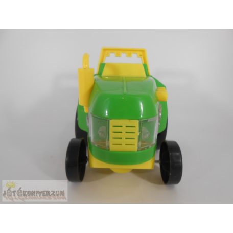 Zöld elemes traktor mezőgazdasági jármű játék autó