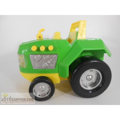 Zöld elemes traktor mezőgazdasági jármű játék autó