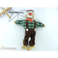 Marionett bohóc bábfigura