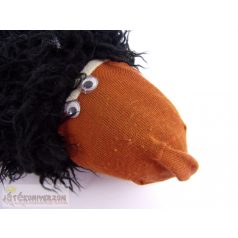 Házilag készített varjú báb kézbáb bábfigura