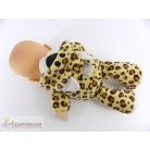 Párduc ruhás plüss játékbaba