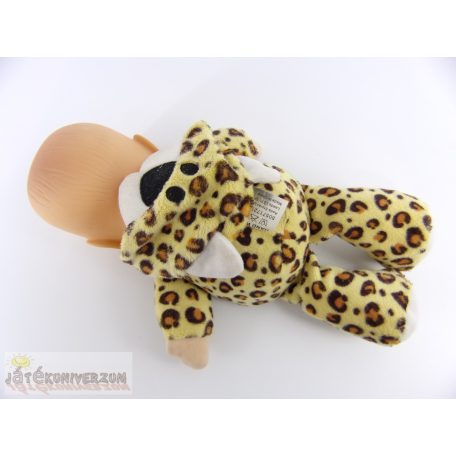 Párduc ruhás plüss játékbaba