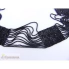 Fekete gyöngyökből készült díszöv