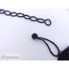 Fekete gyöngyökből készült díszöv