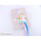 Unikornis színes csatos szintetikus hajtincs