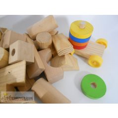Carousel fa építőkocka vonat szett