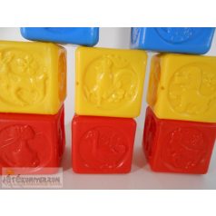   Chemoplast dombornyomott állatfigurás retro műanyag építőkockák