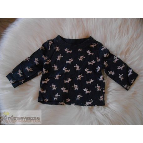 Early Days kutyus mintás hosszú ujjú póló felső 0-3 hónaposoknak