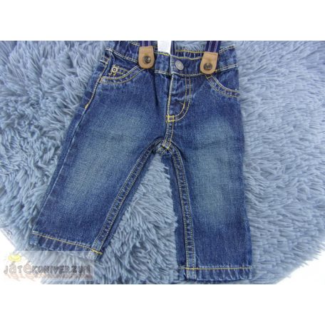 Farmernadrág nadrágtartóval 0-3 hónaposoknak