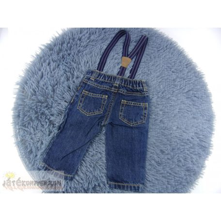 Farmernadrág nadrágtartóval 0-3 hónaposoknak