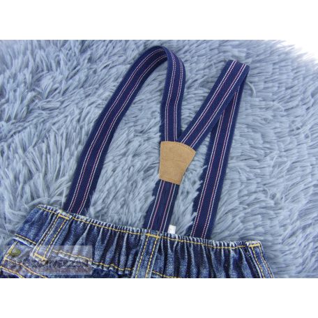 Farmernadrág nadrágtartóval 0-3 hónaposoknak