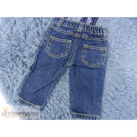 Farmernadrág nadrágtartóval 0-3 hónaposoknak