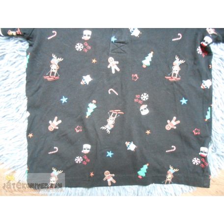 Nutmeg karácsonyi ünnepi galléros póló felső 5-6 éveseknek 