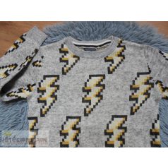   Next villám mintás hosszú ujjú pulóver 6 éveseknek (116cm)