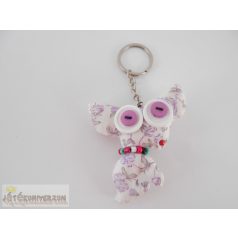 Patchwork funky kutya kutyusos kulcstartó táskadísz