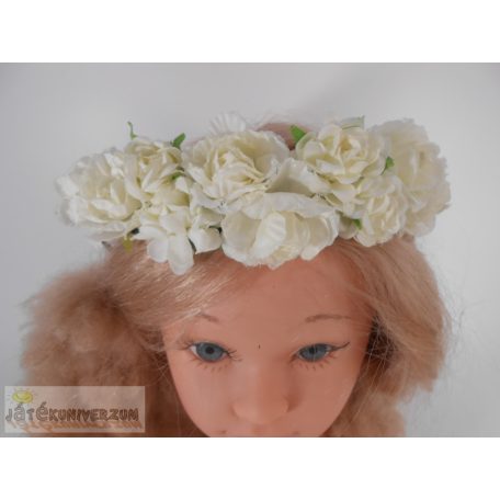 Fehér művirágos fejpánt fejdísz