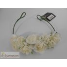 Fehér művirágos fejpánt fejdísz
