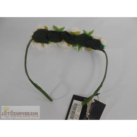 Fehér művirágos fejpánt fejdísz