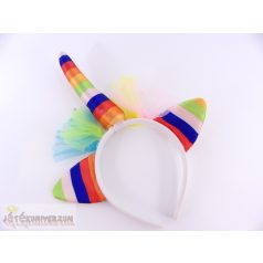   Szivárvány színű unikornis egyszarvú fejpánt fejdísz jelmez kiegészítő