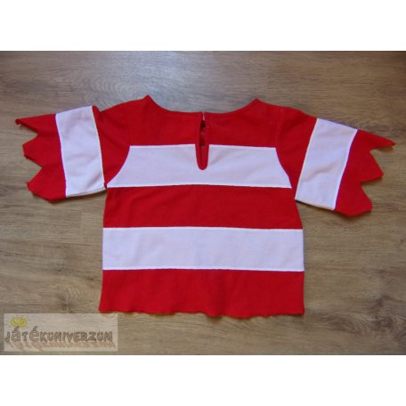 Piros fehér csíkos felső póló kalóz jelmez 5-6 éveseknek