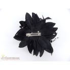 Bross hajdísz virág tollakkal