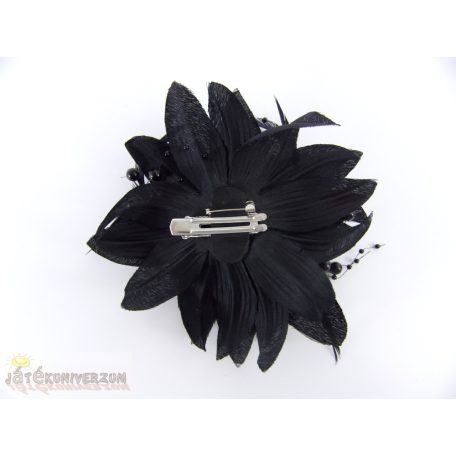 Bross hajdísz virág tollakkal