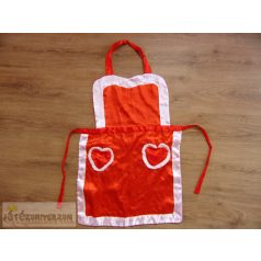 Piros szíves zsebes kötény jelmez kiegészítő