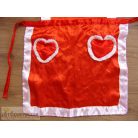 Piros szíves zsebes kötény jelmez kiegészítő