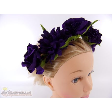 Lila virágos fejpánt fejdísz jelmez kiegészítő
