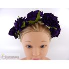 Lila virágos fejpánt fejdísz jelmez kiegészítő