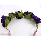 Lila virágos fejpánt fejdísz jelmez kiegészítő