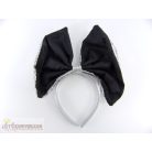 Ezüst színű csillogó óriás masni fejdísz fejpánt hajpánt