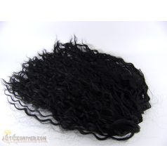   Szintetikus hosszú fekete hullámosított göndör haj paróka