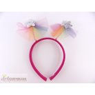 Rózsaszín díszes fejpánt fejdísz jelmez kiegészítő