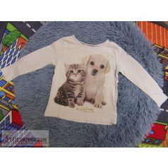   H&M cica kutya mintás hosszú ujjú felső póló 18-24 hónaposoknak