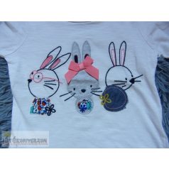   Next nyuszis póló felső Teal Bunny koll 3-4 éveseknek (104cm)