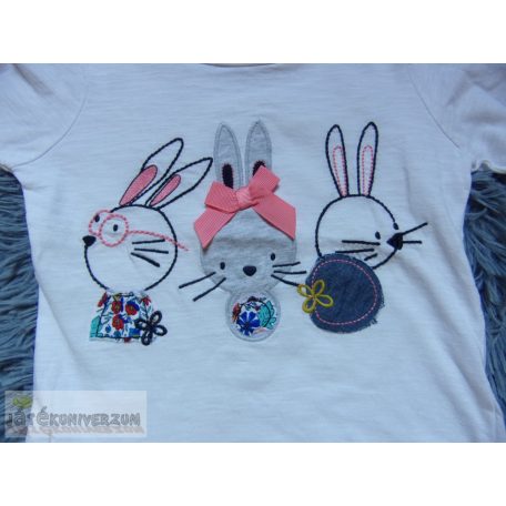 Next nyuszis póló felső Teal Bunny koll 3-4 éveseknek (104cm)