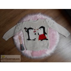 Next pingvines pulóver 5-6 éveseknek (116cm)