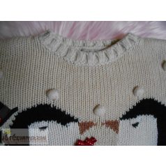 Next pingvines pulóver 5-6 éveseknek (116cm)