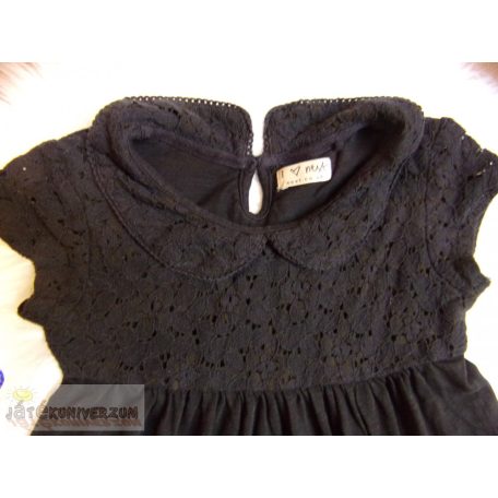 Next fekete madeirás ruha 7 éveseknek (122cm)