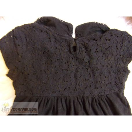 Next fekete madeirás ruha 7 éveseknek (122cm)