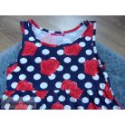 YD rózsa mintás ujjatlan ruha 6-7 éveseknek