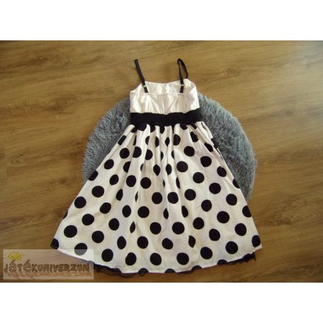 All Dressed Up pöttyös alkalmi pántos ruha 6-7 éveseknek