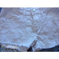   Miss e-vie fehér hímzett díszítésű rövid farmernadrág 7 éveseknek (122cm)