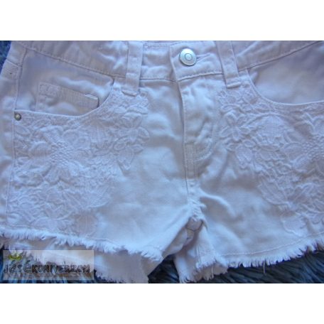 Miss e-vie fehér hímzett díszítésű rövid farmernadrág 7 éveseknek (122cm)