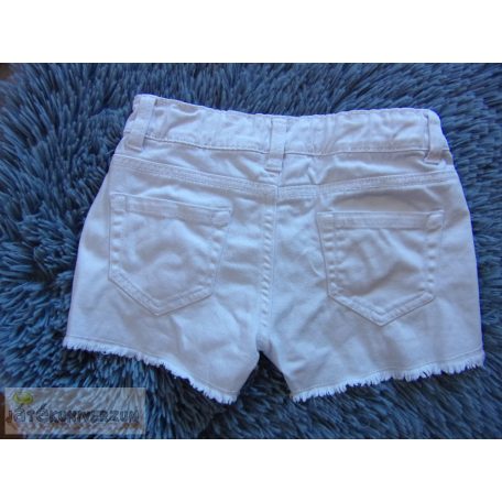 Miss e-vie fehér hímzett díszítésű rövid farmernadrág 7 éveseknek (122cm)